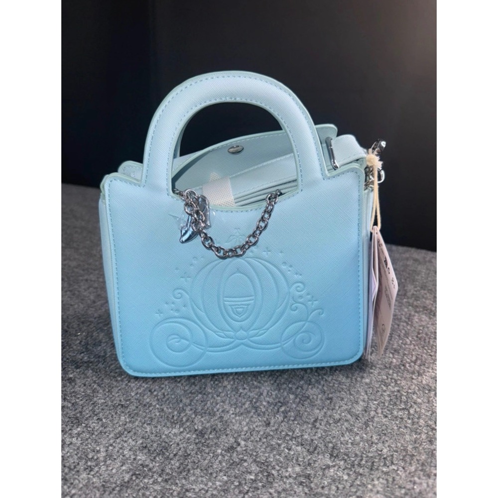 Loungefly Disney Cinderella Pumpkin Carriage Crossbody Bag Blue Satchel NEW